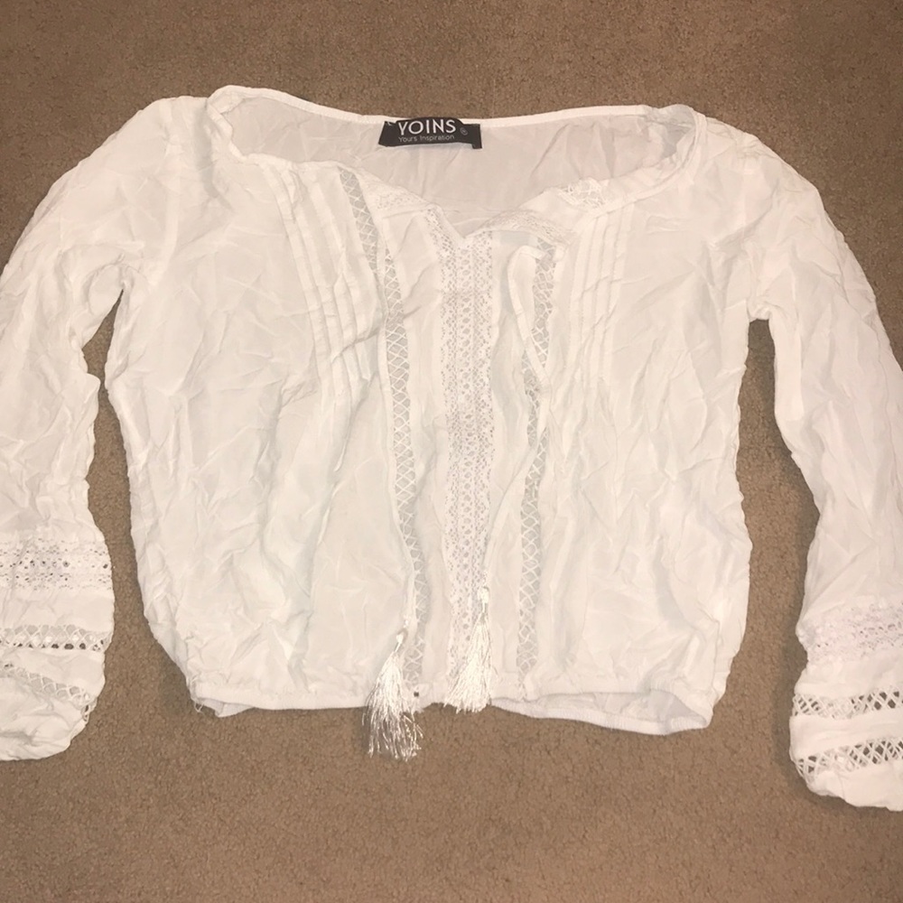Medium White Flowy Top